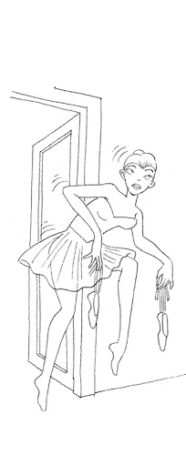 Cartoon: Ballerina in Trouble... (medium) by berk-olgun tagged ballerina,in,trouble
