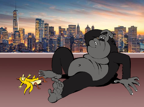 Cartoon: Banana Costume vs King Kong... (medium) by berk-olgun tagged king,kong