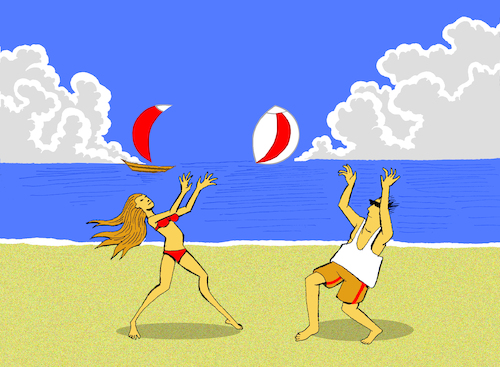 Cartoon: Beach Ball... (medium) by berk-olgun tagged beach,ball