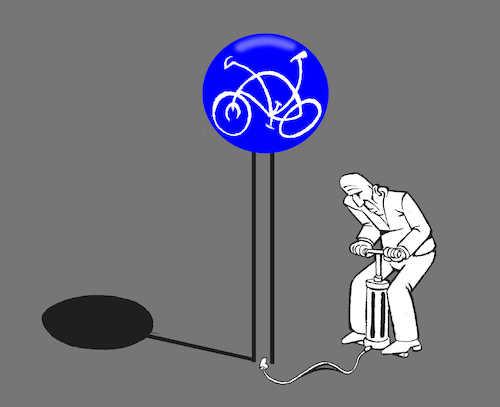 Cartoon: Bike Sign Pump... (medium) by berk-olgun tagged bike,sign,pump