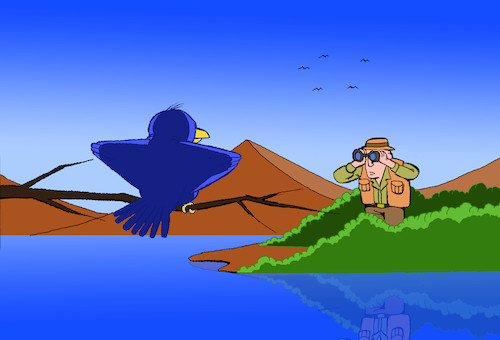 Cartoon: Birdwatcher... (medium) by berk-olgun tagged birrdwatcher