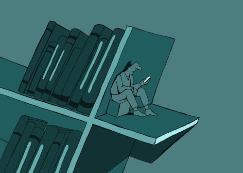 Cartoon: Bookend... (medium) by berk-olgun tagged bookend