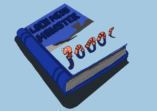 Cartoon: Bookworm... (medium) by berk-olgun tagged loch,ness,monster