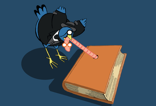 Cartoon: Bookworm... (medium) by berk-olgun tagged bookworm