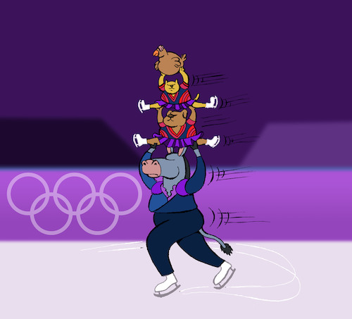 Cartoon: Bremen Ice Skaters... (medium) by berk-olgun tagged bremen,ice,skaters