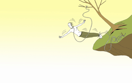 Cartoon: Bungee Jumping... (medium) by berk-olgun tagged bungee,jumping