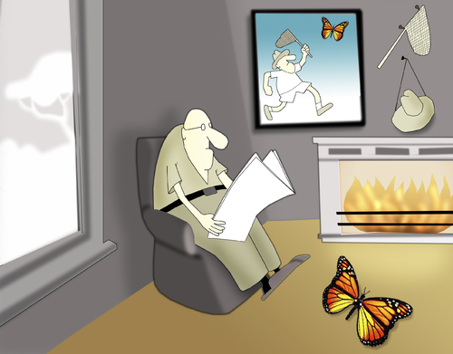 Cartoon: Butterfly.. (medium) by berk-olgun tagged butterfly