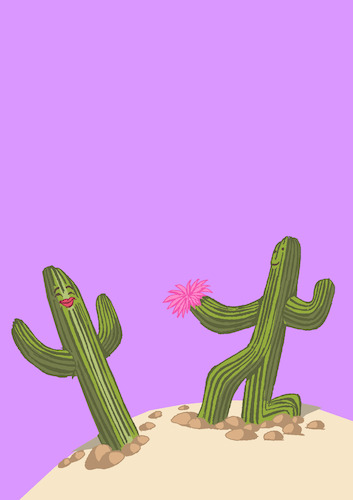 Cartoon: Cactus in Love... (medium) by berk-olgun tagged cactus,in,love