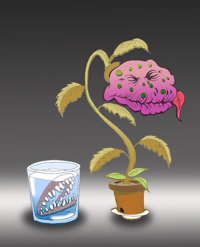 Cartoon: Cannibal Plant... (medium) by berk-olgun tagged cannibal,plant