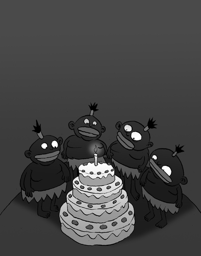 Cartoon: Cannibals Birthday... (medium) by berk-olgun tagged cannibals,birthday