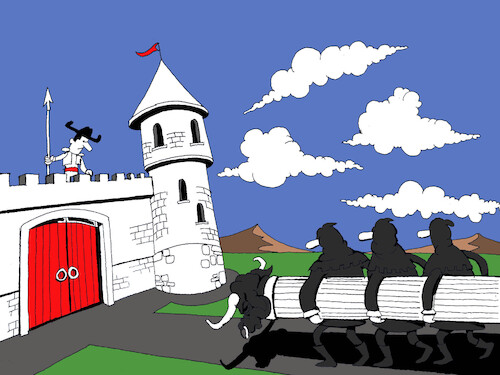 Cartoon: Castle... (medium) by berk-olgun tagged castle