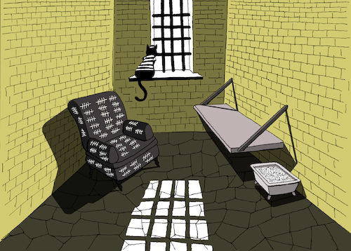 Cartoon: Cat Prison... (medium) by berk-olgun tagged cat,prison