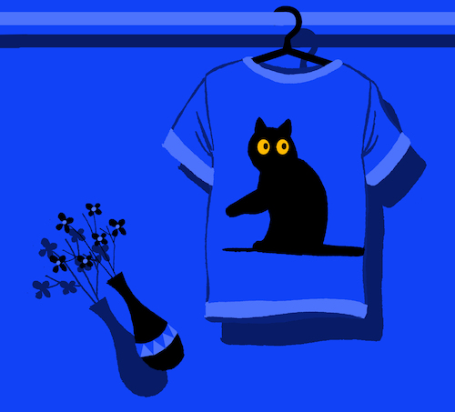 Cartoon: Cat T Shirt... (medium) by berk-olgun tagged cat,shirt