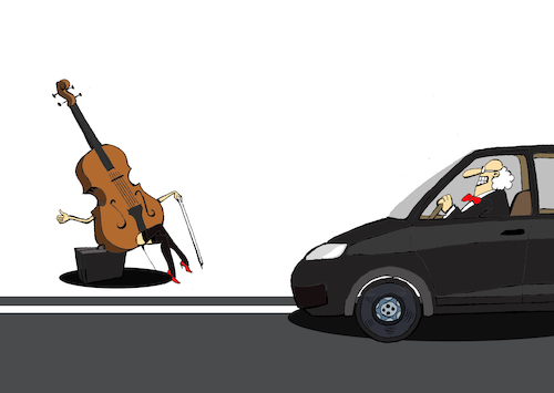 Cartoon: Cellist... (medium) by berk-olgun tagged cellist