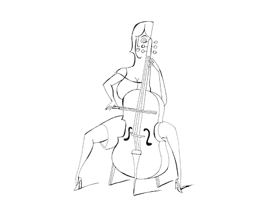 Cartoon: Cellist... (medium) by berk-olgun tagged cellist