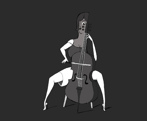Cartoon: Cellist... (medium) by berk-olgun tagged cellist