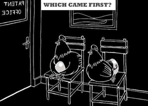 Cartoon: Chicken or Egg... (medium) by berk-olgun tagged chicken,or,egg