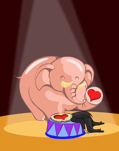 Circus Elephant... By berk-olgun | Media & Culture Cartoon | TOONPOOL