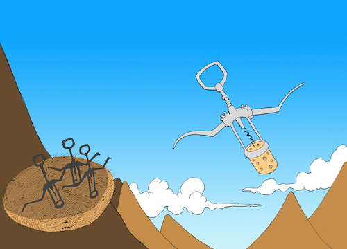 Cartoon: Corkscrew... (medium) by berk-olgun tagged corkscrew