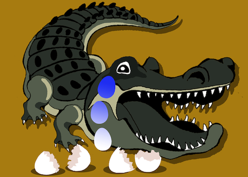 Cartoon: Crocodile Tears... (medium) by berk-olgun tagged crocodile,tears