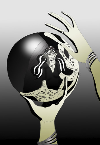 Cartoon: Crystal Fortune Teller... (medium) by berk-olgun tagged teller,fortune,crystal