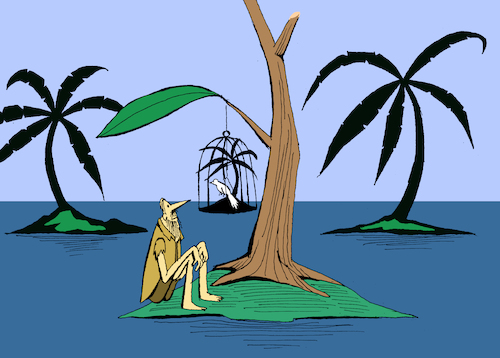 Cartoon: Desert Island... (medium) by berk-olgun tagged desert,island