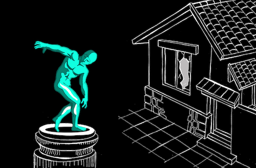 Cartoon: Discobolus... (medium) by berk-olgun tagged discobolus
