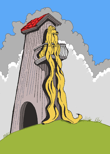 Cartoon: Dog Rapunzel... (medium) by berk-olgun tagged dog,rapunzel