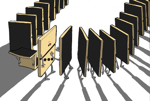 Cartoon: Domino Trick... (medium) by berk-olgun tagged domino,trick