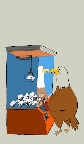 Cartoon: Eagle and Sheep... (medium) by berk-olgun tagged eagle,and,sheep
