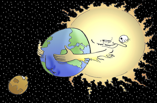 Cartoon: Eclipse of the Moon.. (medium) by berk-olgun tagged eclipse,of,the,moon