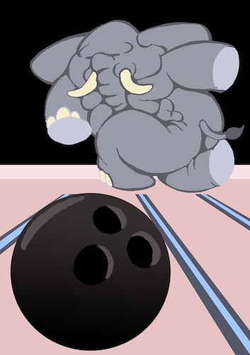 Cartoon: Elephant Bowling... (medium) by berk-olgun tagged elephant,bowling