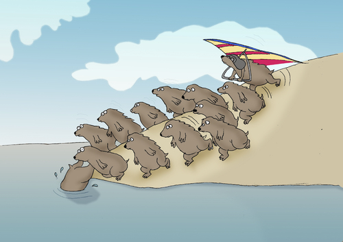 Cartoon: Extreme Lemming.. (medium) by berk-olgun tagged birdy