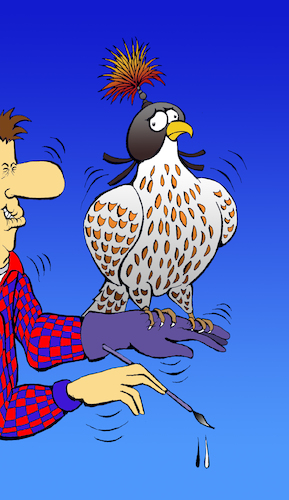 Cartoon: Falcon Hood... (medium) by berk-olgun tagged falcon,hood