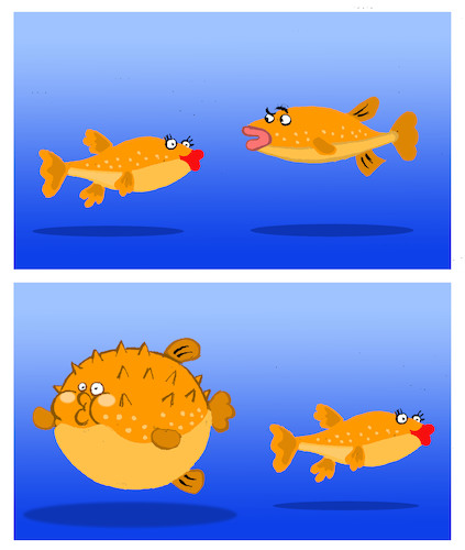Cartoon: Fit Puffer Fish... (medium) by berk-olgun tagged fit,puffer,fish