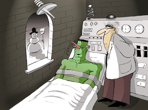 Cartoon: Frankenstein... (medium) by berk-olgun tagged frankenstein