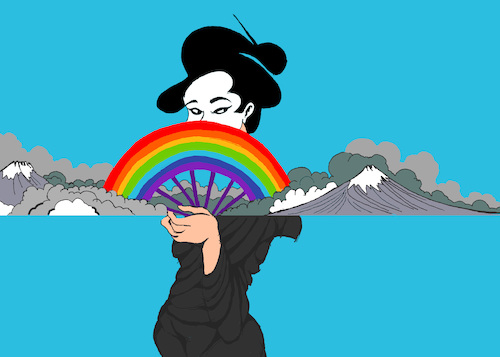 Cartoon: Geisha Nature... (medium) by berk-olgun tagged geisha,nature