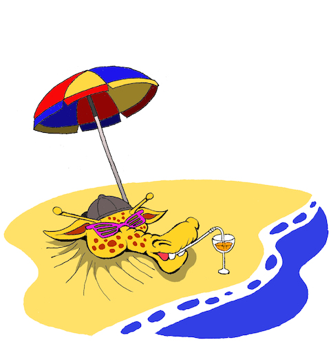 Cartoon: Giraffe Beach... (medium) by berk-olgun tagged giraffe,beach