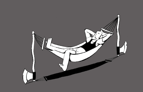 Cartoon: Hammock... (medium) by berk-olgun tagged hammock