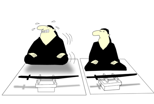 Cartoon: Harakiri.. (medium) by berk-olgun tagged harakiri
