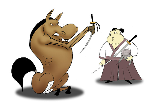 Cartoon: Harakiri... (medium) by berk-olgun tagged harakiri