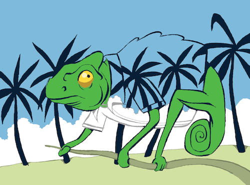 Cartoon: Hawaiian Chameleon... (medium) by berk-olgun tagged chameleon