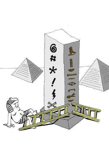 Cartoon: Hieroglyph... (medium) by berk-olgun tagged hieroglyph