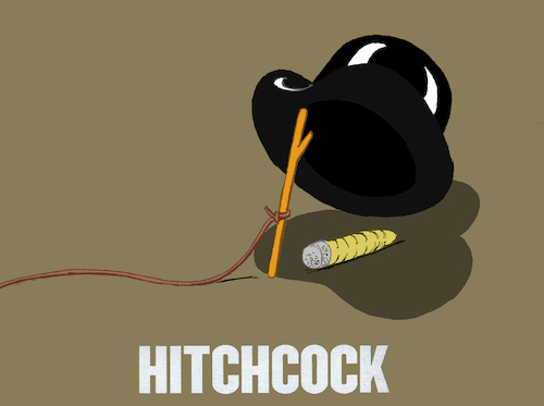 Cartoon: Hitchcock... (medium) by berk-olgun tagged hitchcock