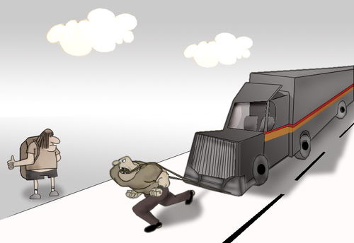 Cartoon: Hitchhiking.. (medium) by berk-olgun tagged hitchhiking