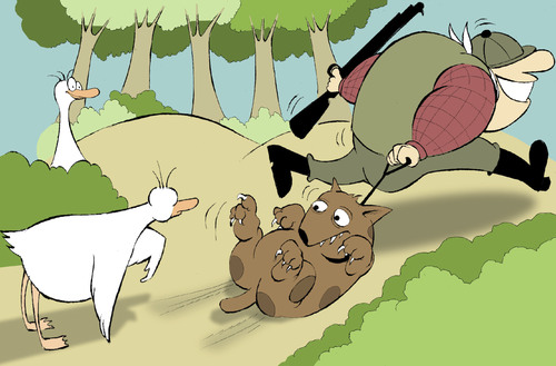 Cartoon: Hound Duck... (medium) by berk-olgun tagged hound,duck