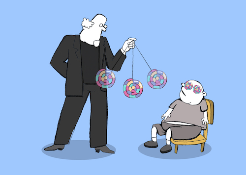 Cartoon: Hypnosis... (medium) by berk-olgun tagged hypnosis