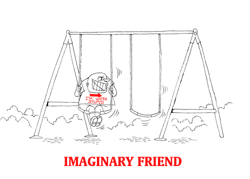 Cartoon: Imaginary Friend... (medium) by berk-olgun tagged imaginary,friend