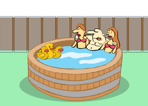 Cartoon: Jacuzzi... (medium) by berk-olgun tagged jacuzzi