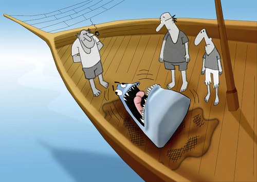 Cartoon: JAWS.. (medium) by berk-olgun tagged jaws